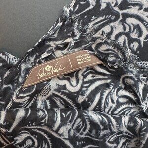 Patricia Nash Navy and light grey floral scarf